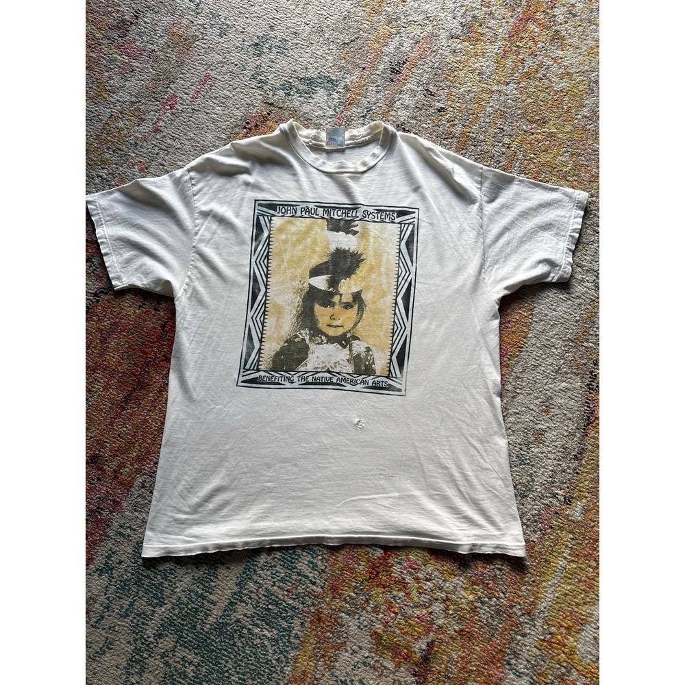 Vintage 90s John Paul Mitchell Systems T-Shirt Native‎ American Arts XL